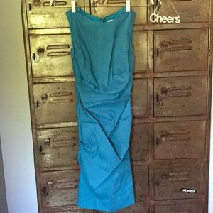 Blue ruffled dress by Nicole Miller